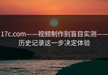 17c.com——视频制作别盲目实测——历史记录这一步决定体验