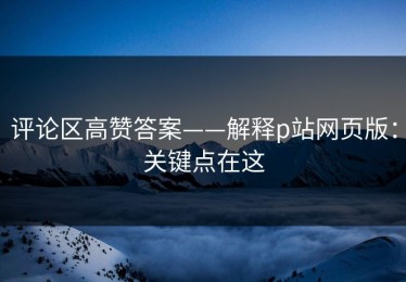评论区高赞答案——解释p站网页版：关键点在这