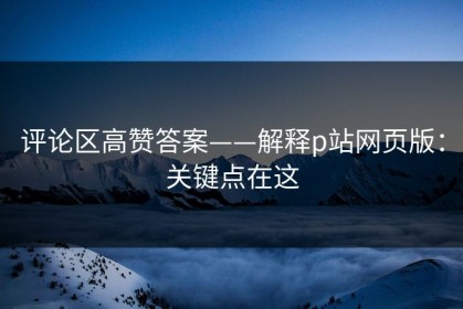 评论区高赞答案——解释p站网页版：关键点在这