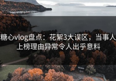 糖心vlog盘点：花絮3大误区，当事人上榜理由异常令人出乎意料