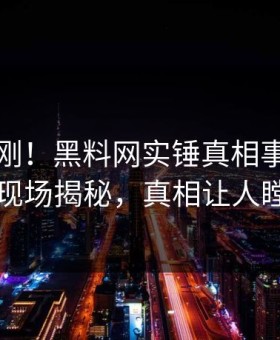 今晨刚刚！黑料网实锤真相事件，网红现场揭秘，真相让人瞠目