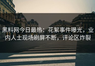 黑料网今日最热：花絮事件曝光，业内人士现场刷屏不断，评论区炸裂