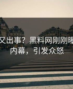 当事人又出事？黑料网刚刚曝出爆料内幕，引发众怒