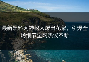 最新黑料网神秘人爆出花絮，引爆全场细节全网热议不断