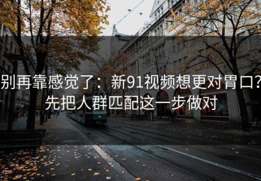 别再靠感觉了：新91视频想更对胃口？先把人群匹配这一步做对