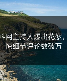 最新黑料网主持人爆出花絮，令人震惊细节评论数破万