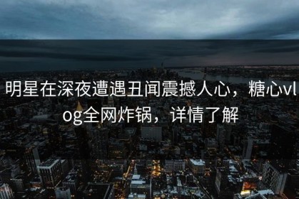 明星在深夜遭遇丑闻震撼人心，糖心vlog全网炸锅，详情了解