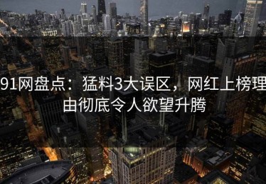 91网盘点：猛料3大误区，网红上榜理由彻底令人欲望升腾