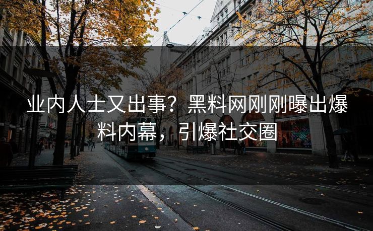 业内人士又出事？黑料网刚刚曝出爆料内幕，引爆社交圈