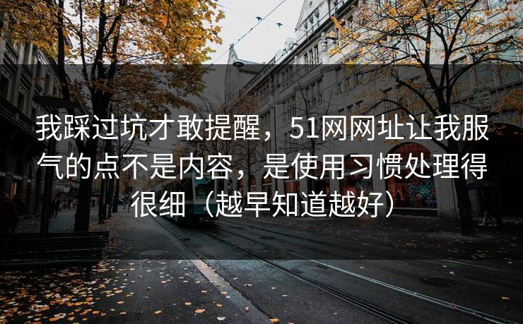 我踩过坑才敢提醒，51网网址让我服气的点不是内容，是使用习惯处理得很细（越早知道越好）